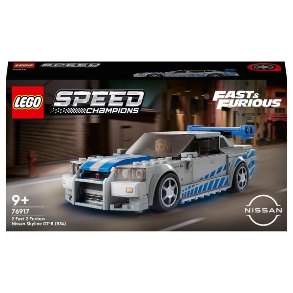 LEGO® Speed Champions 2 Fast 2 Furious Nissan Skyline GT-R (R34) 76917 Building Toy Cars (319 Pieces)