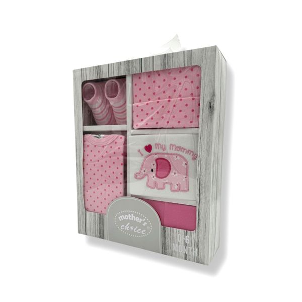Mother's Choice 5-Piece Baby Gift Set - Pink Elephant