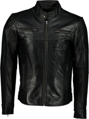 Mens Classic Slim Fit Black Nappa Leather Jacket