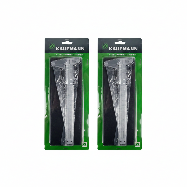 Kaufmann 150mm Steel Vernier Caliper with Protective Case - 2 Pack