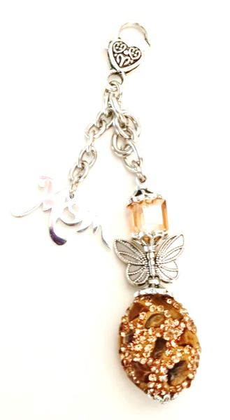 Mothers Day Gift - Handmade crystal/porcelain butterfly - Copper Brown