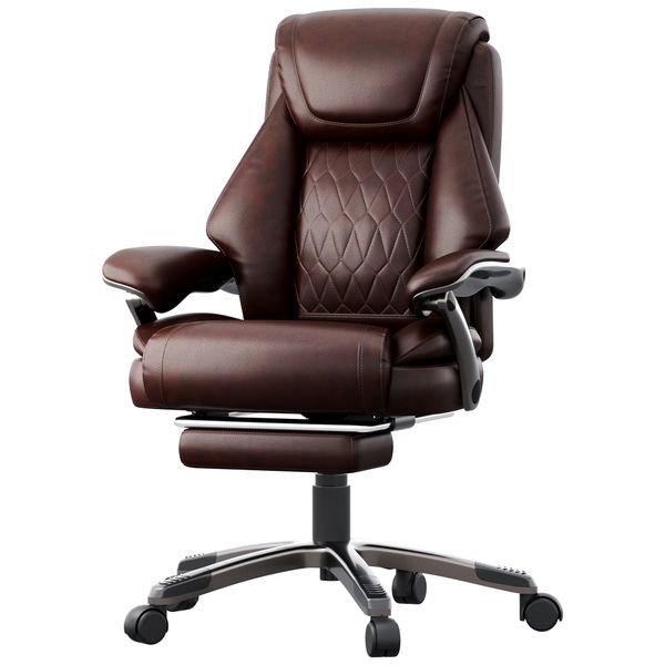 Leather Executive Chair with Footrest Armrest Ergonomics Office Chair