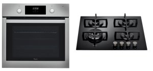 Whirlpool Built -in Electric Oven Plus 60cm 4 Burners Glass Gas Hob