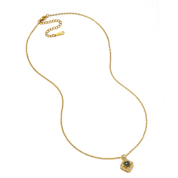 Lily &amp; Rose Waterproof Stainless Steel Square Cubic Zirconia Necklace