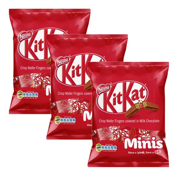 Nestl KitKat Mini Chocolate Bars - 3 x 180 Gr Bags