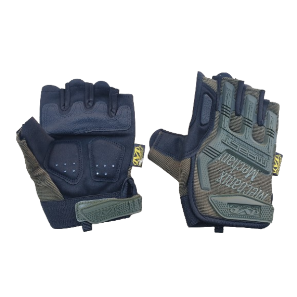 Mechanix Wear Half-Finger Gloves - Green &amp;Black