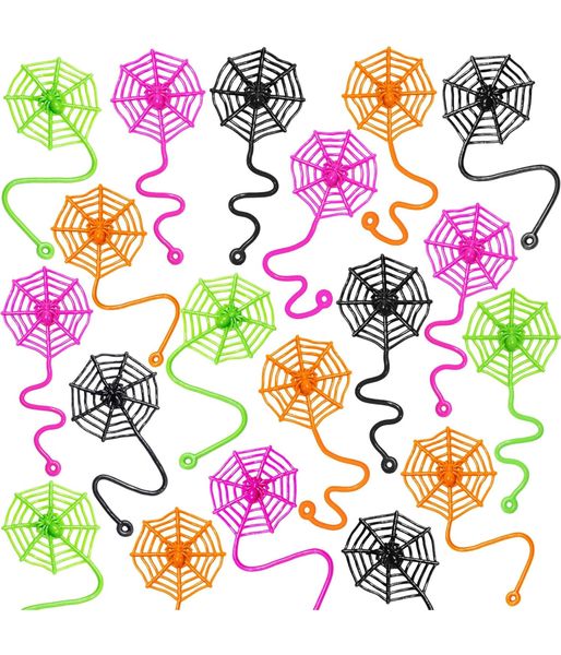 30 Piece Sticky Spider Web Sticky Hands for Kids Bulk Halloween Party Favors