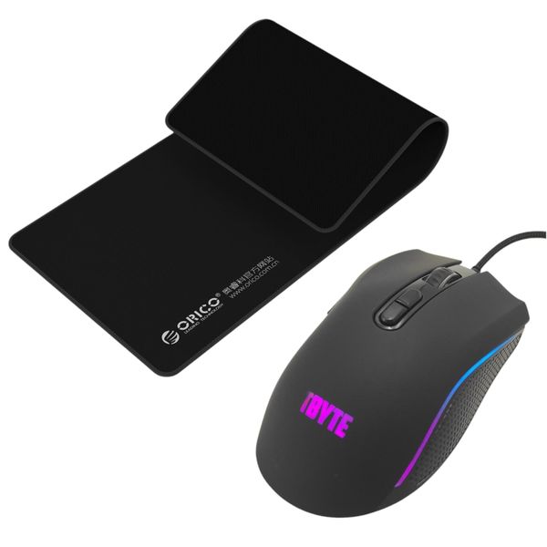 TBYTE 7 Button USB RGB Gaming Mouse with Orico Extended Length Mousepad