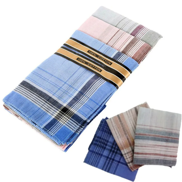 Breezz Cotton Handkerchiefs For Men - 12 Pack Handkerchiefs Perfect Set