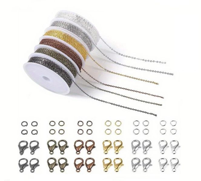 9.84ft Jewelry Making Chains, 6Colors 2mm Metal Chains for Jewelry Making