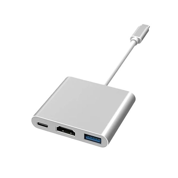 3-in-1 USB-C to 4K HDMI Hub Adapter for Laptop Tablet Phone