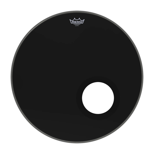 Remo EN-1020-ES 20" Ebony Bass Drumhead with Pre-Cut Sound Hole