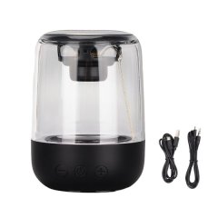 LED Bluetooth Speaker Wireless Stereo Speaker with 7 Light Modes Black