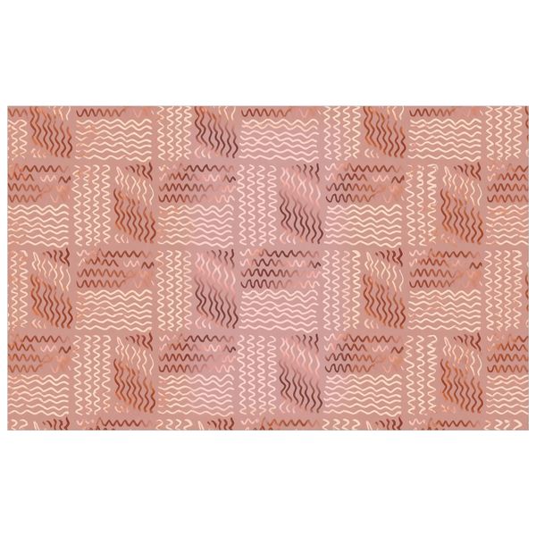Dark Peach Zigzag Pattern Rectangle Tablecloth