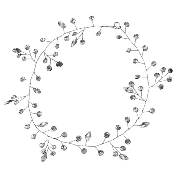 Fashion Accessory Silver Rhinestone Bridal Wedding Head Band (26cm)