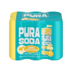 PURA Soda Lemon &amp; Elderflower 6 x 300ml