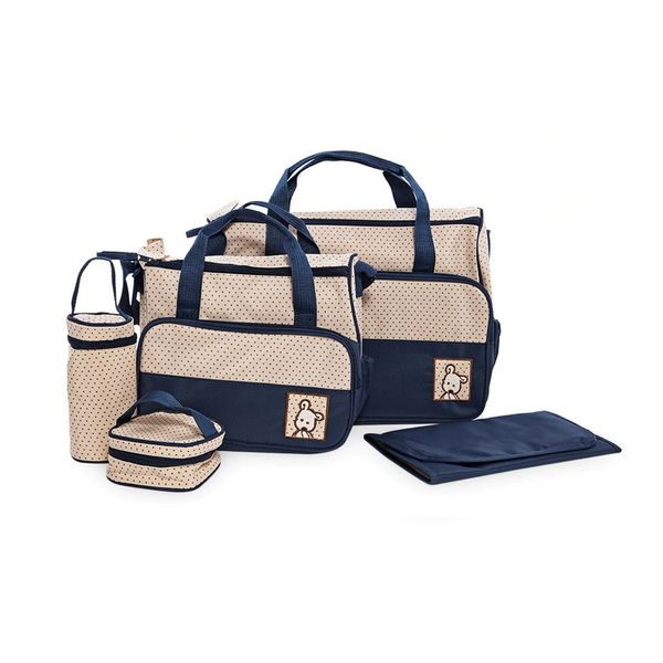 Multifunctional Baby Changing Diaper Handbag 5 Piece Set - Dark Blue
