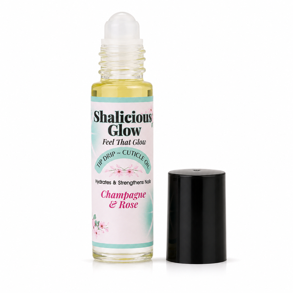Shalicious Glow Champagne &amp; Rose Tip Drip Roll-On Cuticle Oil 10ml