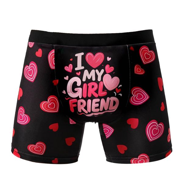 I Love My Girlfriend Boxer Briefs Men Funny Novelty Heart Boxers Underwear