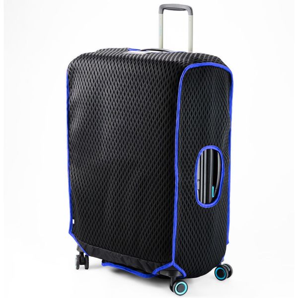 Cellini Sonic Large 4 Wheel Trolley Green with Luggage Glove Blue