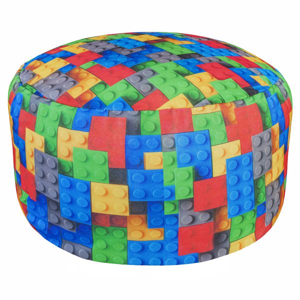 Creative Deco Lego Inspired Ottoman Plush Round Pouf