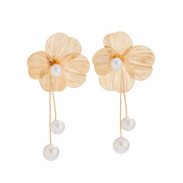 Gold Alloy Drop and Dangle Earrings