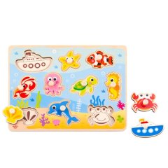 TookyToy - Wooden Ocean Peg Puzzle - 7 Pieces
