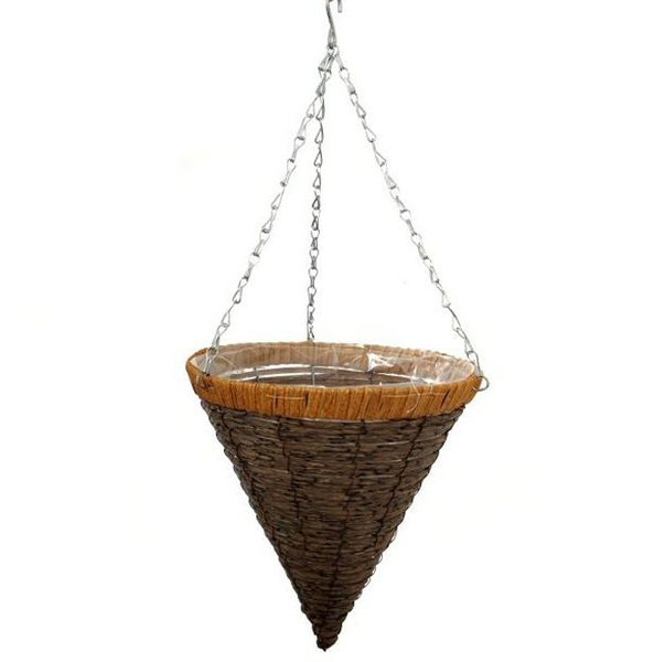 PH Home - Plastic Wicker Cone Hanging Basket