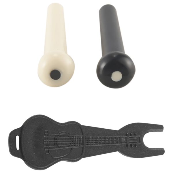 36 Pieces Acoustic Guitar Bridge Pins Pegs in White and Black with 1 Piece