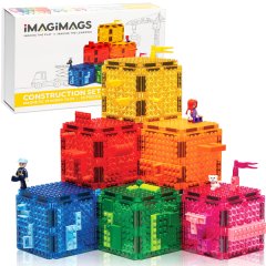 Imagimags Construction Set - Magnetic Studded Tiles: 18 Pieces