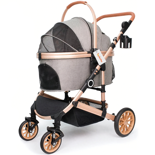 Topika Foldable Dog &amp; Cat Stroller, Shock Absorbing 3-in-1 Pet Carrier