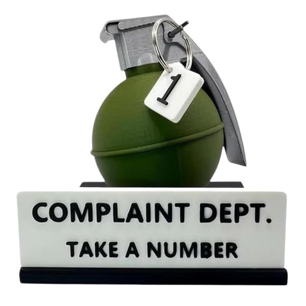 Office Funny Dummy Grenade Complaint Department Desk Toy Sign -10cm