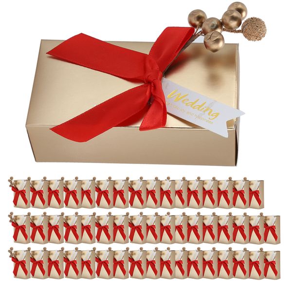 50pcs Red Gift Boxes - Wedding Candy Packaging