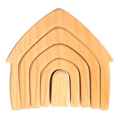Grimm's Wooden Stacking House Natural