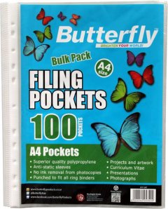 Candpo - Butterfly Filing Pockets A4 100's