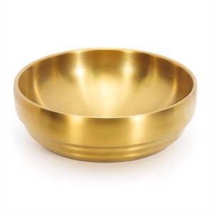 Gold Large Stainless Steel Soup Bowl, 35OZ Double Walled Sashimi Dish