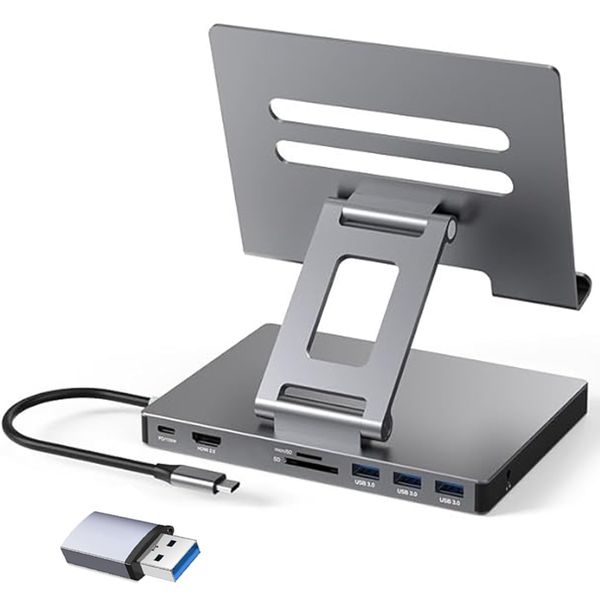 iPad Pro USB C Hub Stand,4K 60Hz HDMI Adapter Compatible with iPad Pro