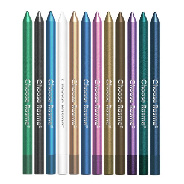 Color Pearlescent Eyeliner Gel Pen, 12 Color Non-Slip Eyeliner Gel Pen