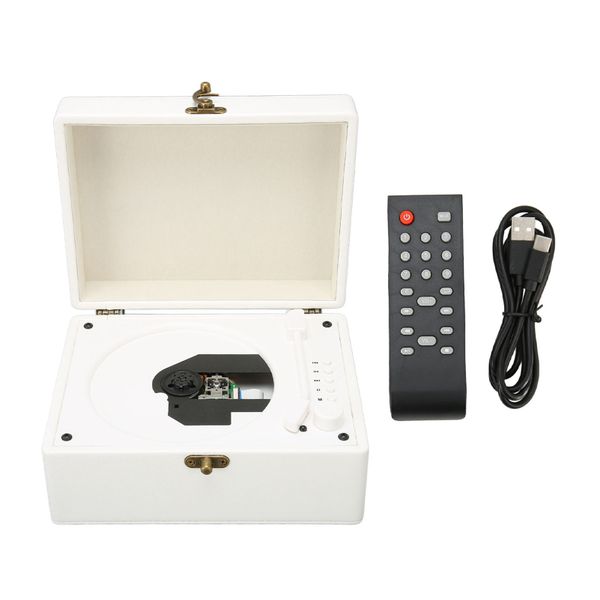 Bluetooth CD Player AUX USB Remote Compatible With Home White