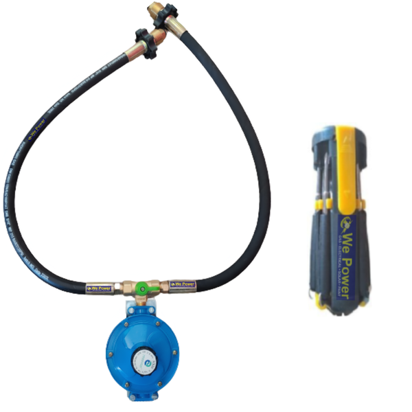 Gas Regulator Changeover &amp; Two Gas Pigtail Kit With Screwdriver Set
