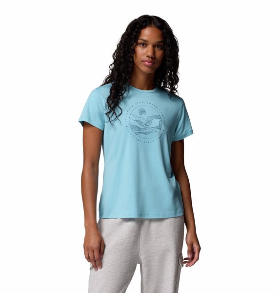 Columbia Women's Sloan Ridge Graphic Short Sleeve T-Shirt Vintage Blue