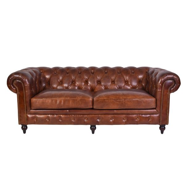 Love Seat - Leather Sofa - Brown