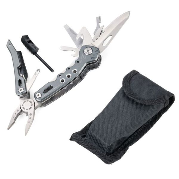 TROIKA Multi-Tool with 14 Functions for Outdoor &amp; Survival Trips TOL45/GY