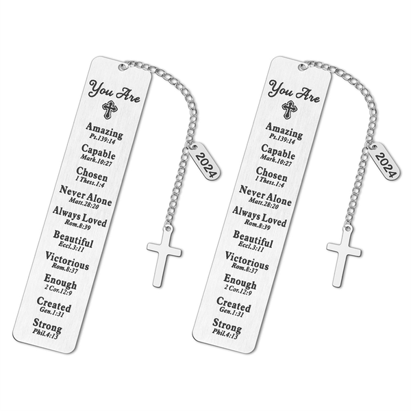2Pc 2024 Christian Gift Inspirational Bookmark Religious Church Gift