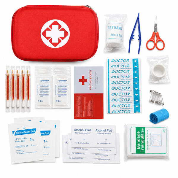 First Aid Kit | Car &amp; Travel Emergency Medical Kit EVA Case - 14 Piece
