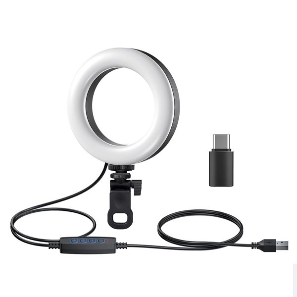 Selfie Light,Ring Light Clip on Laptop Monitor,10 Brightness Level