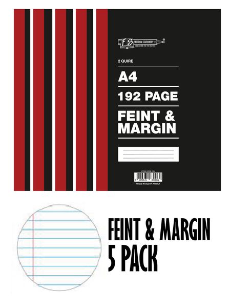 Freedom Stationery 2 Quire 192 Page A4 F&amp;M Counter Book (5 Pack)