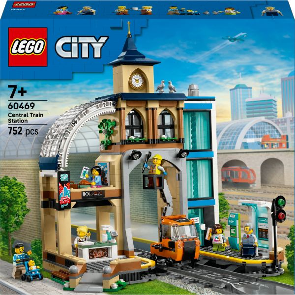 LEGO® City Central Train Station Set for Fans of Construction Toys 60469
