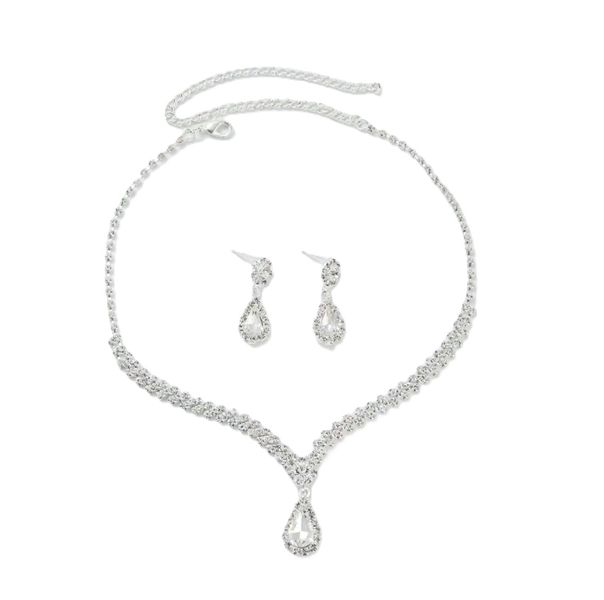 Ladies Fashion Simple Elegant Tassel Rhinestone Water Drop Pendant
