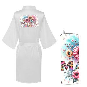 Mom Printed Summer Gown with Tumbler-Floral MAMA